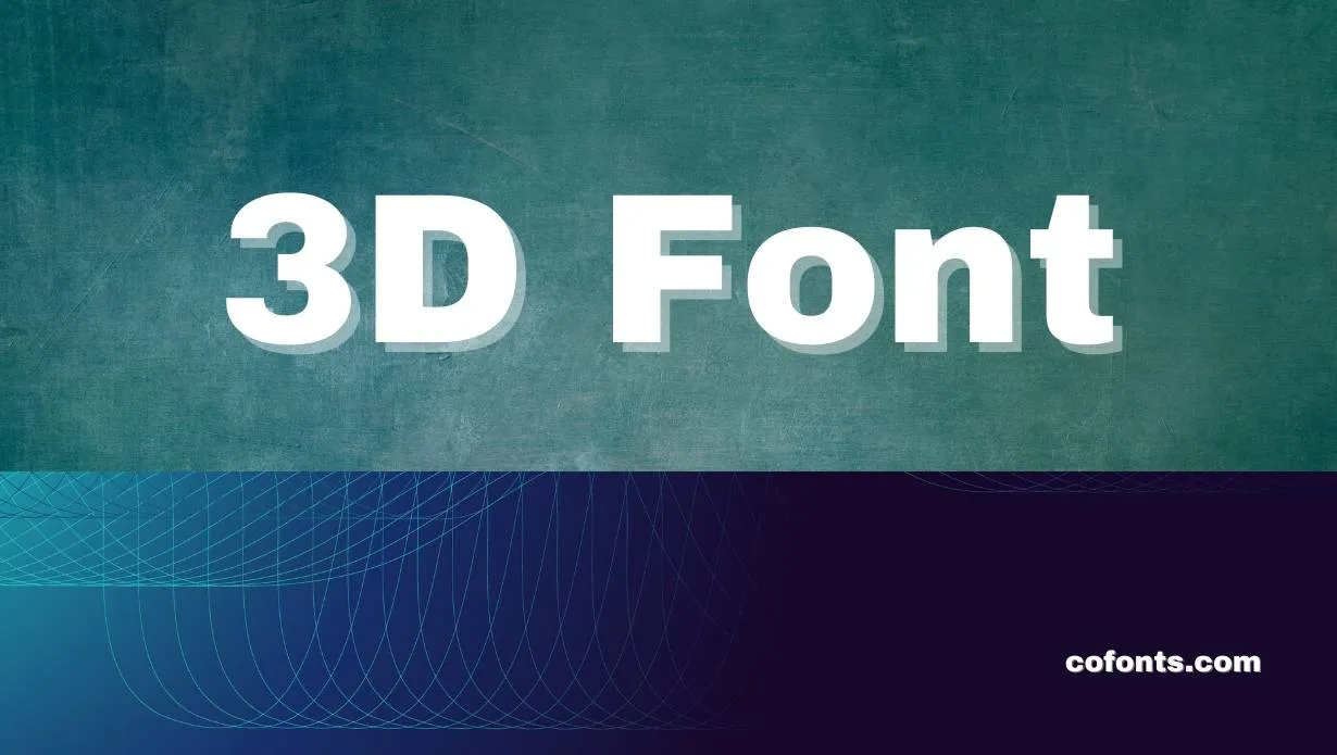 Preview of 3D Font showing dimensional letterforms