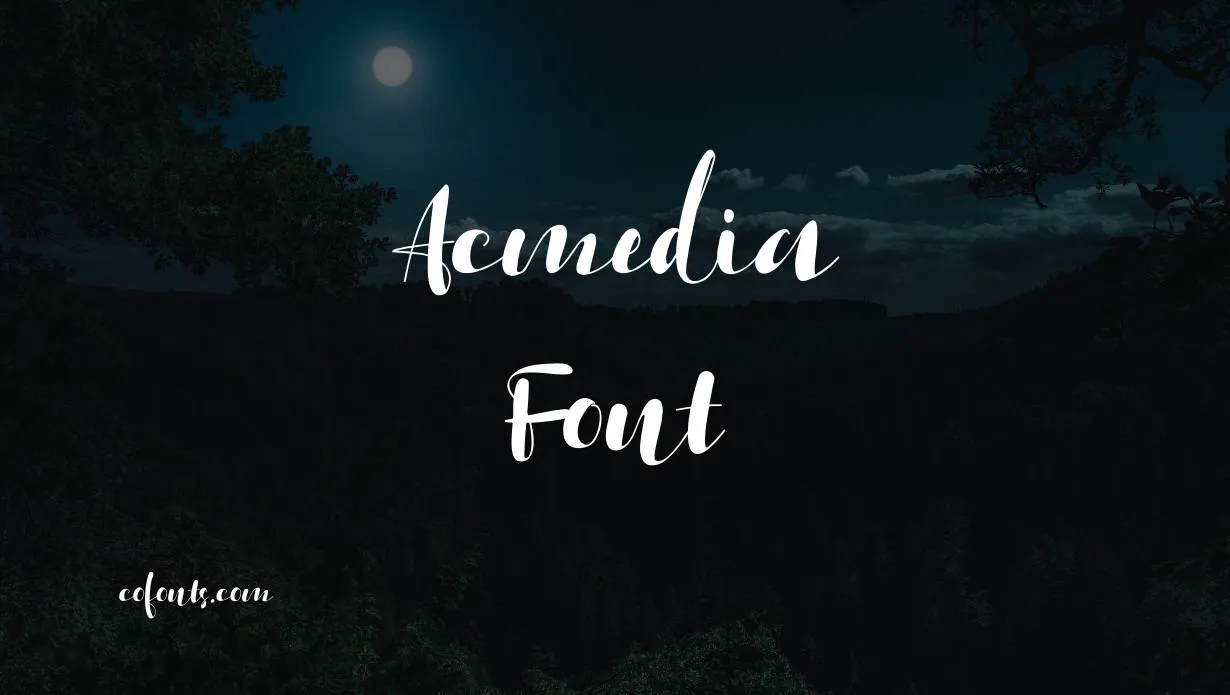 Preview of Acmedia Font Free Download