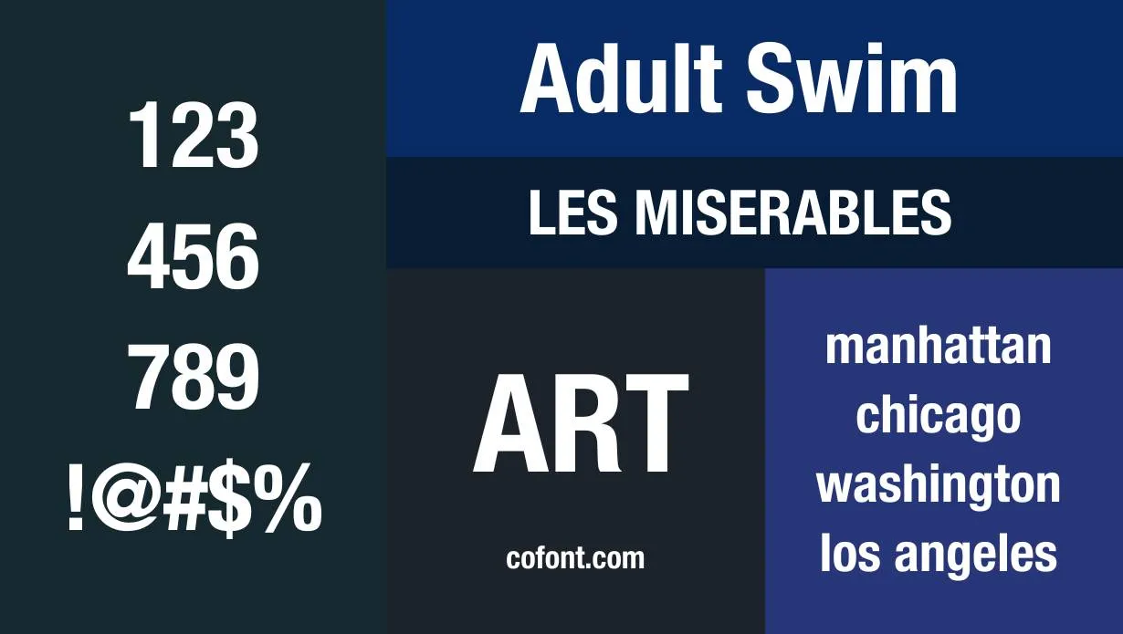 Adult Swim Font Free Download style variations