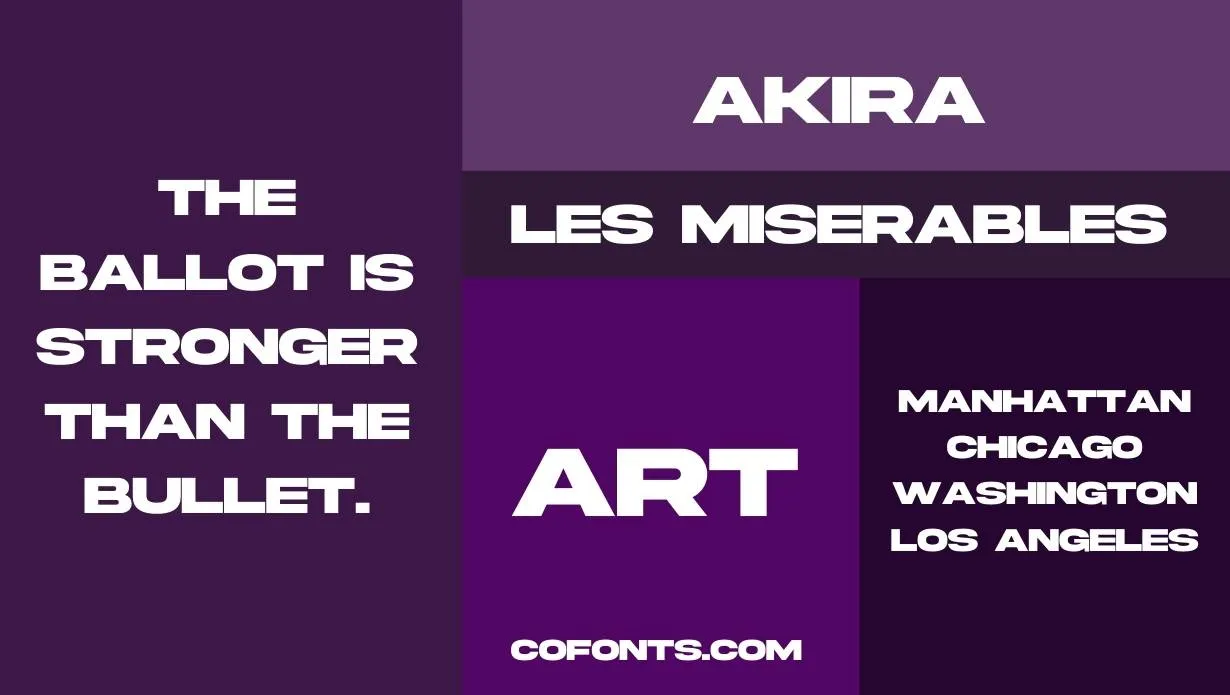 Akira Font Free Download style variations