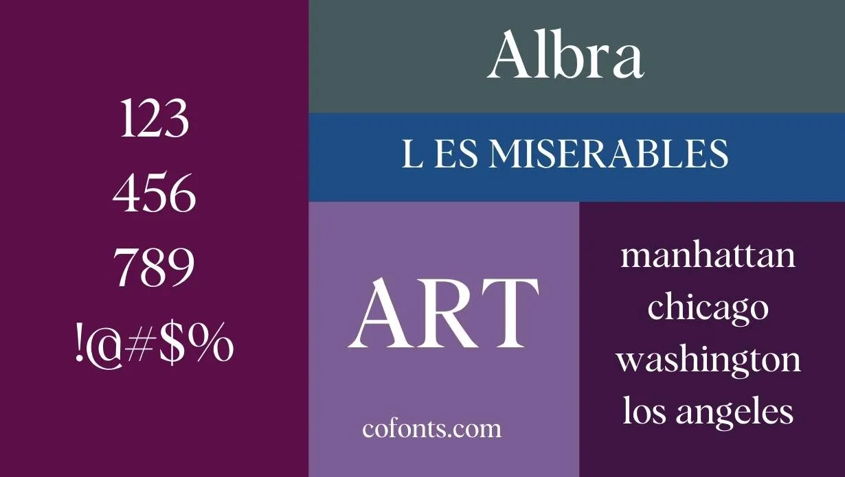 Albra Font Free Download style variations