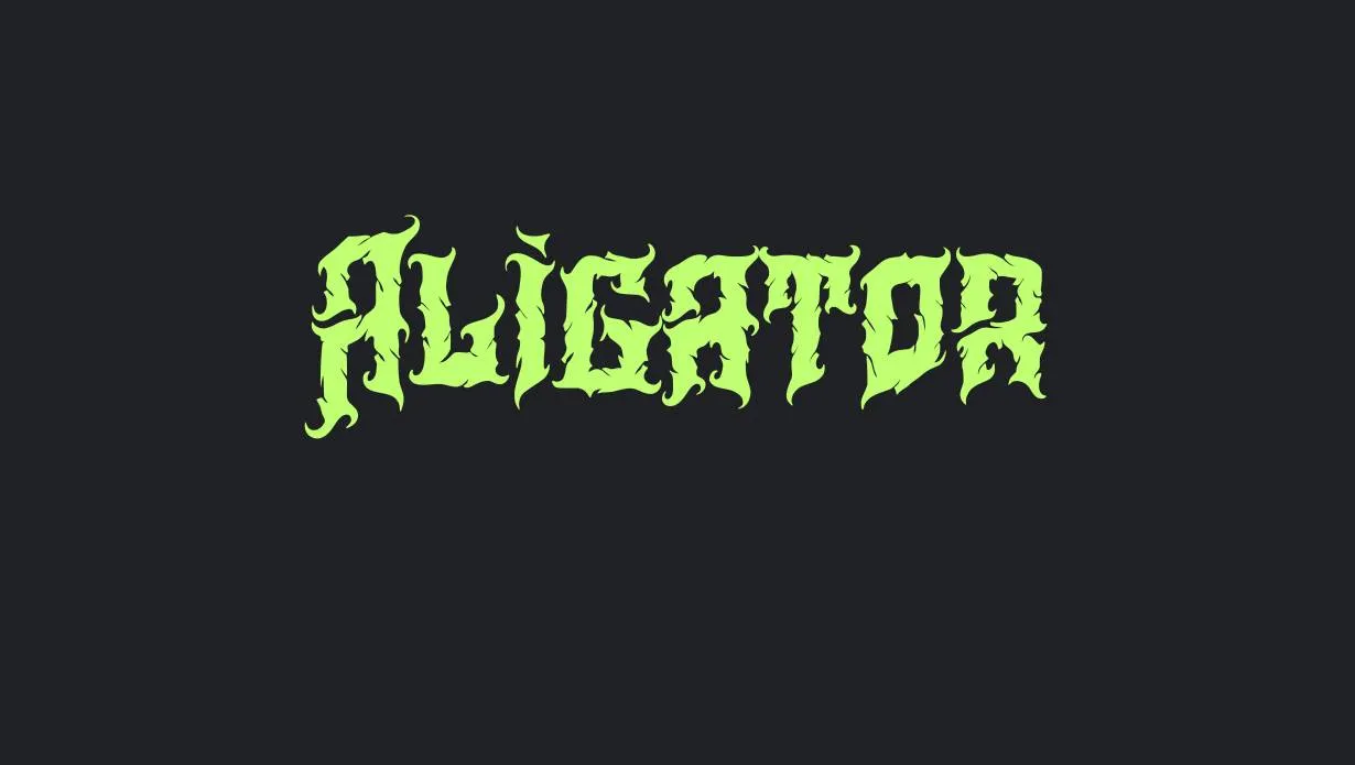 Preview of Aligator Font Free Download