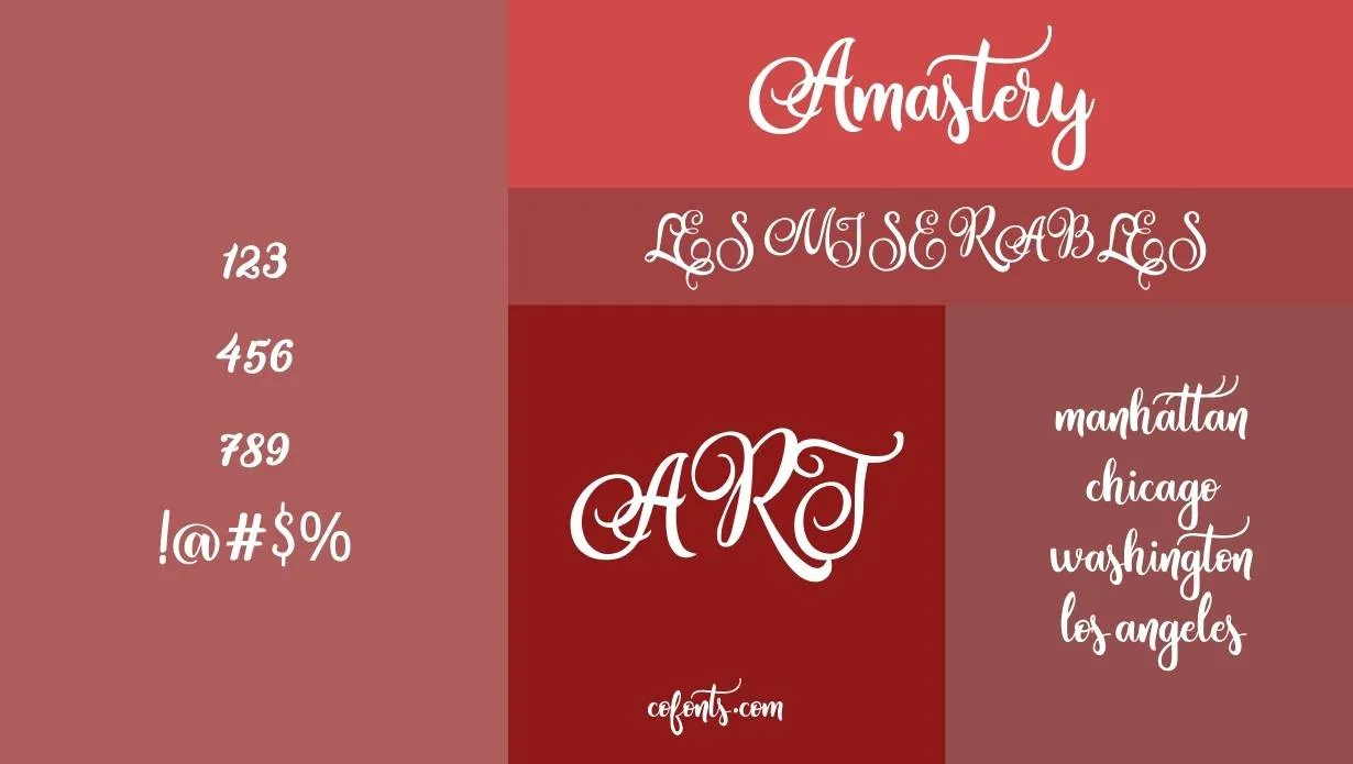 Amastery Font Free Download style variations