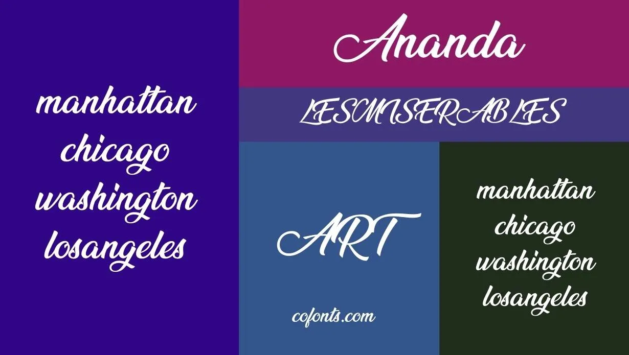 Ananda Font Free Download style variations