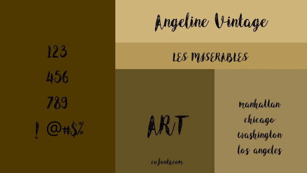 Angeline Vintage Font Free Download style variations