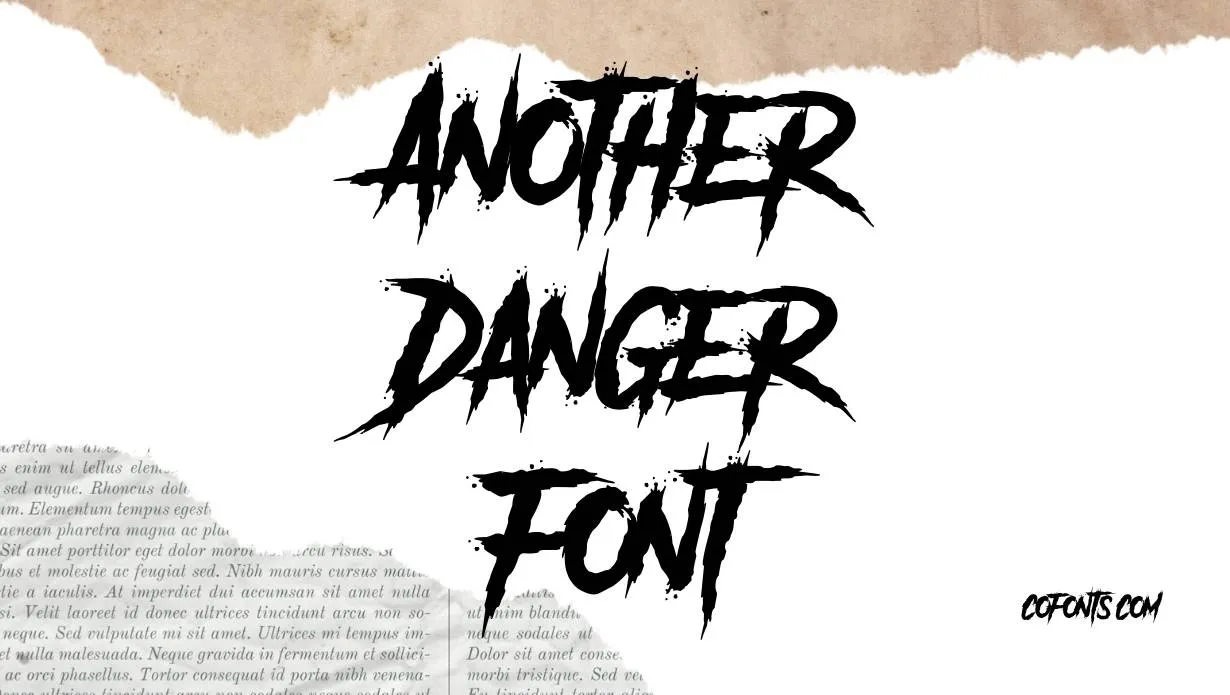 Preview of Another Danger Font Free Download