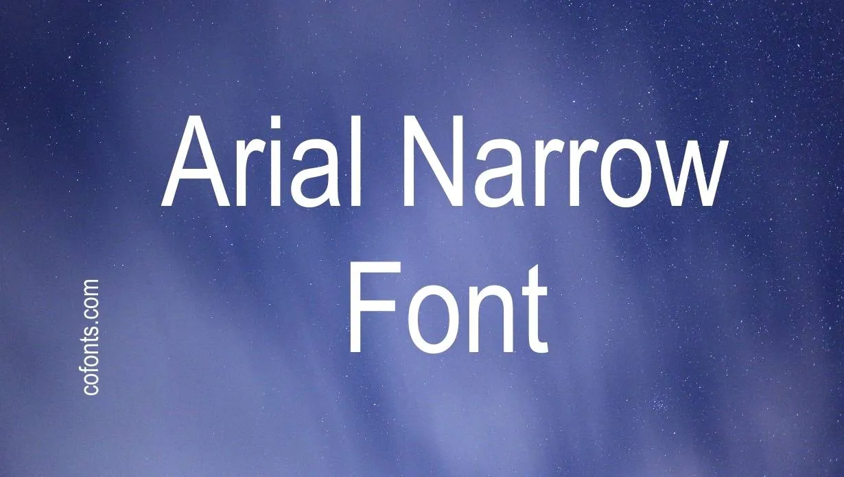 Preview of Arial Narrow Font Free Download