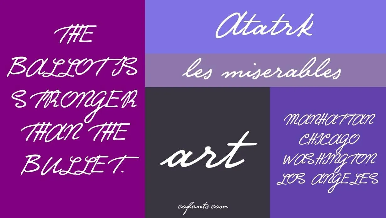 Atatrk Font Free Download style variations