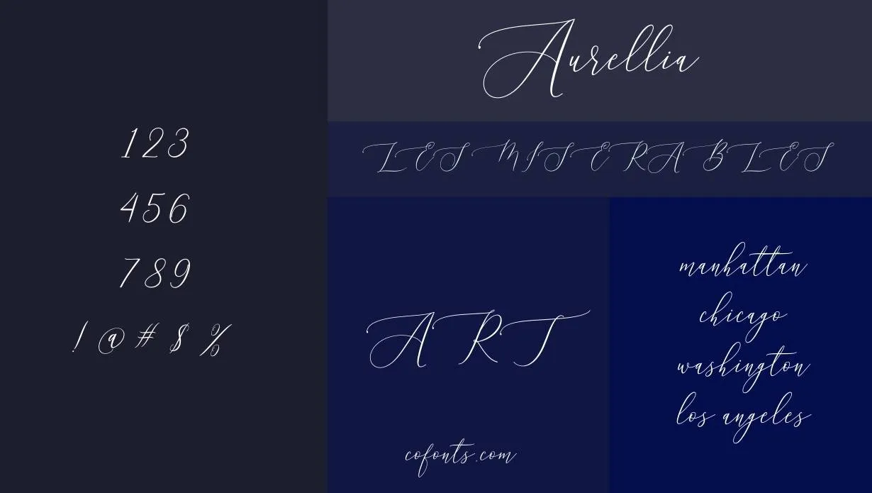 Aurellia Font Free Download style variations