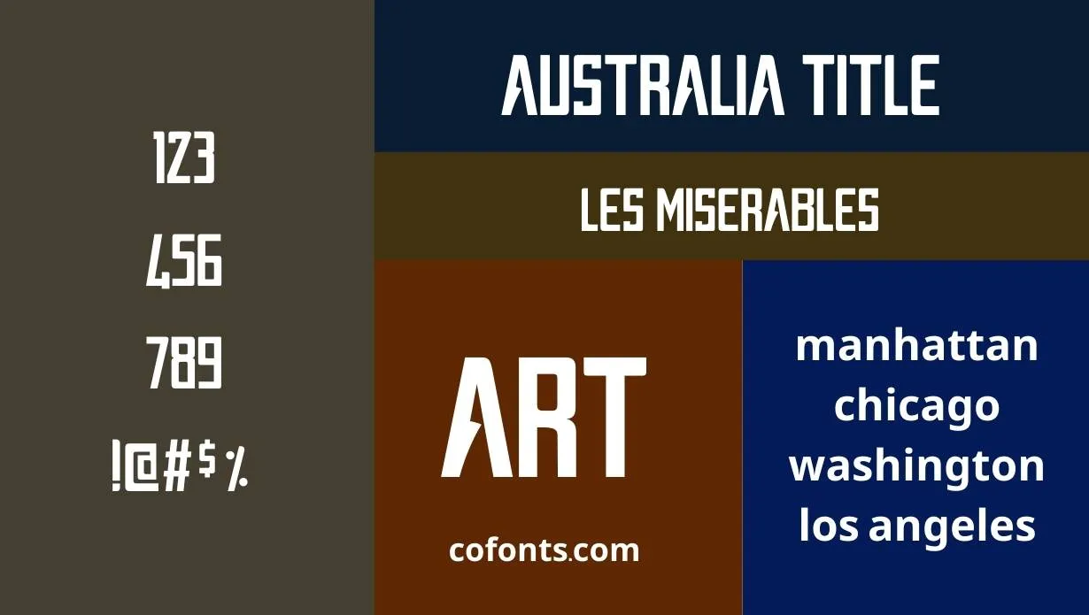 Australia Title Font Free Download style variations