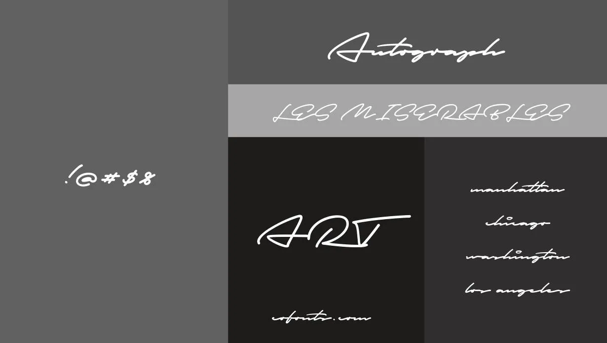Autograph Font Free Download style variations