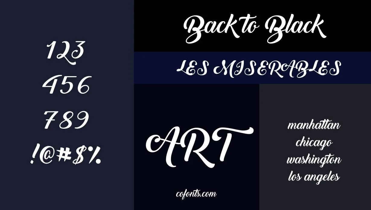 Back To Black Font Free Download style variations