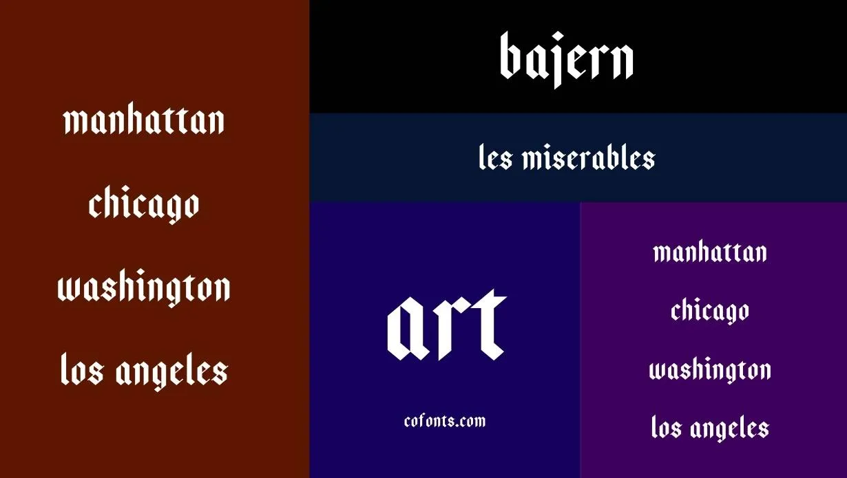 Bajern Font Free Download style variations