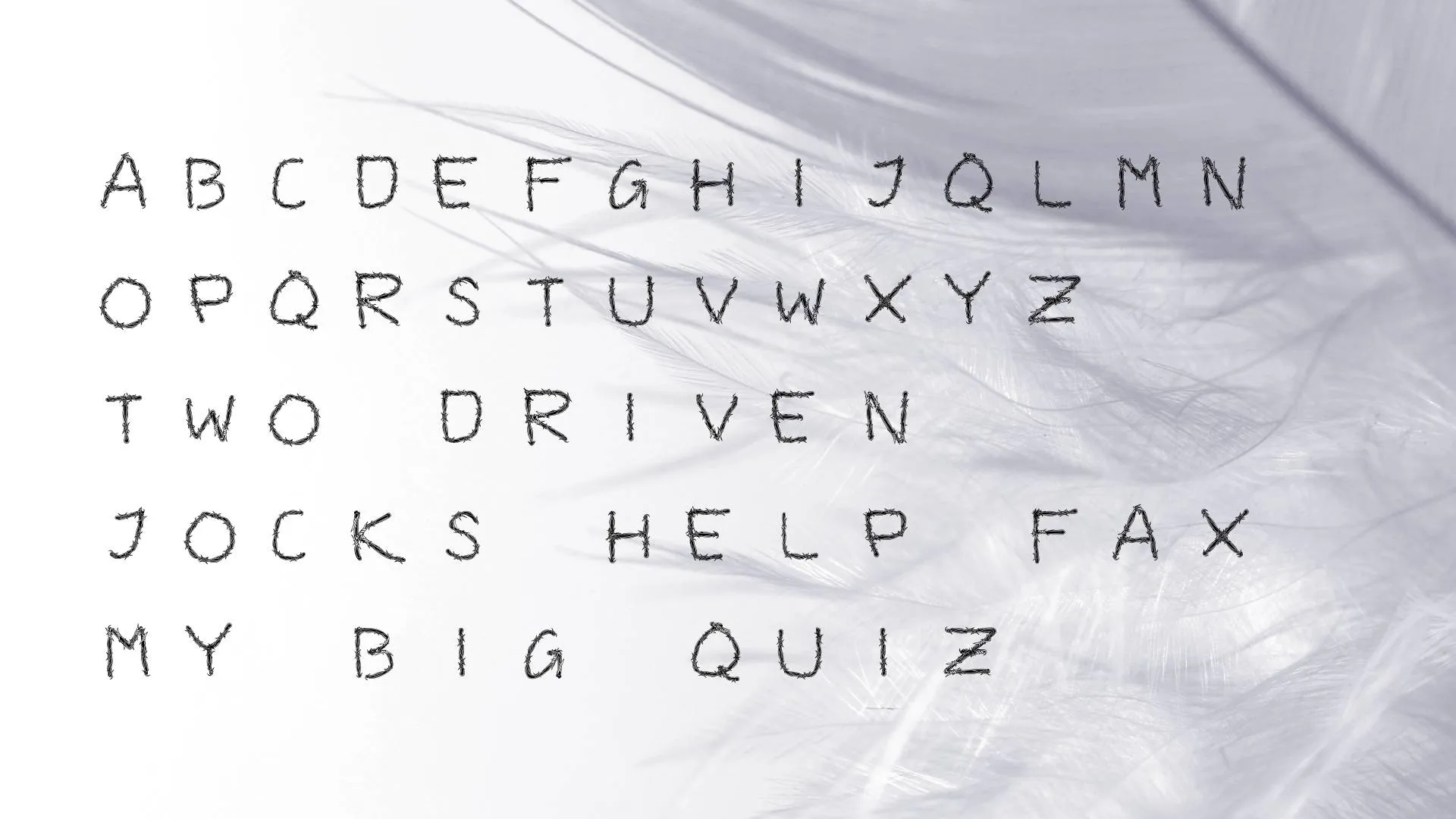 Barbed Wire Font style variations and textures