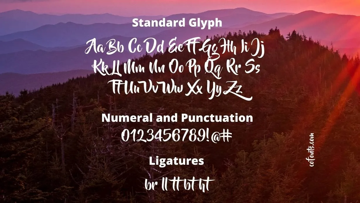 Beyond the Mountains Font Free download style variations