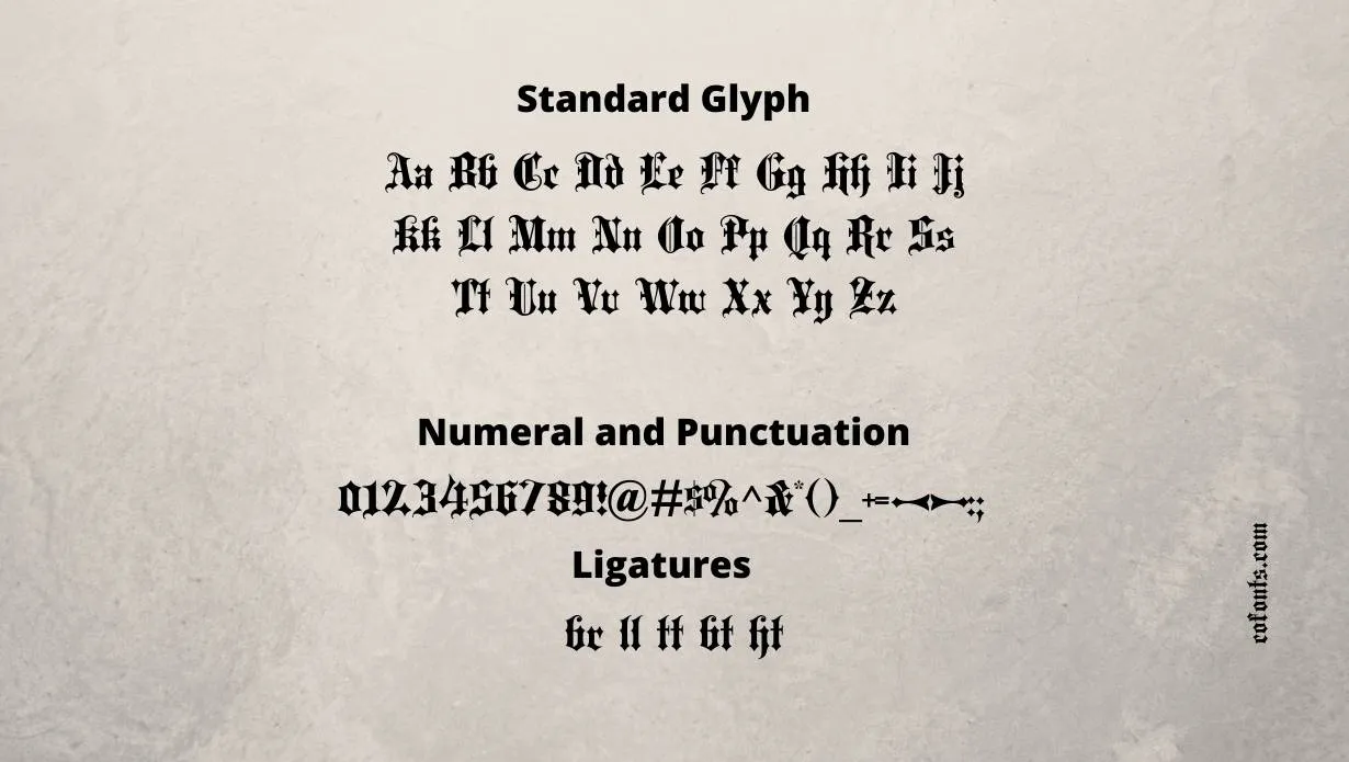 Blackletter Font Free Download style variations