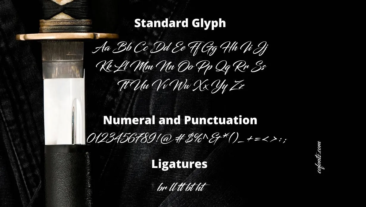 Blacksword Font style variations