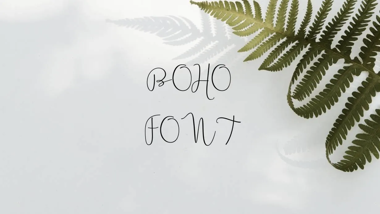 Preview of Boho Font showing organic letterforms