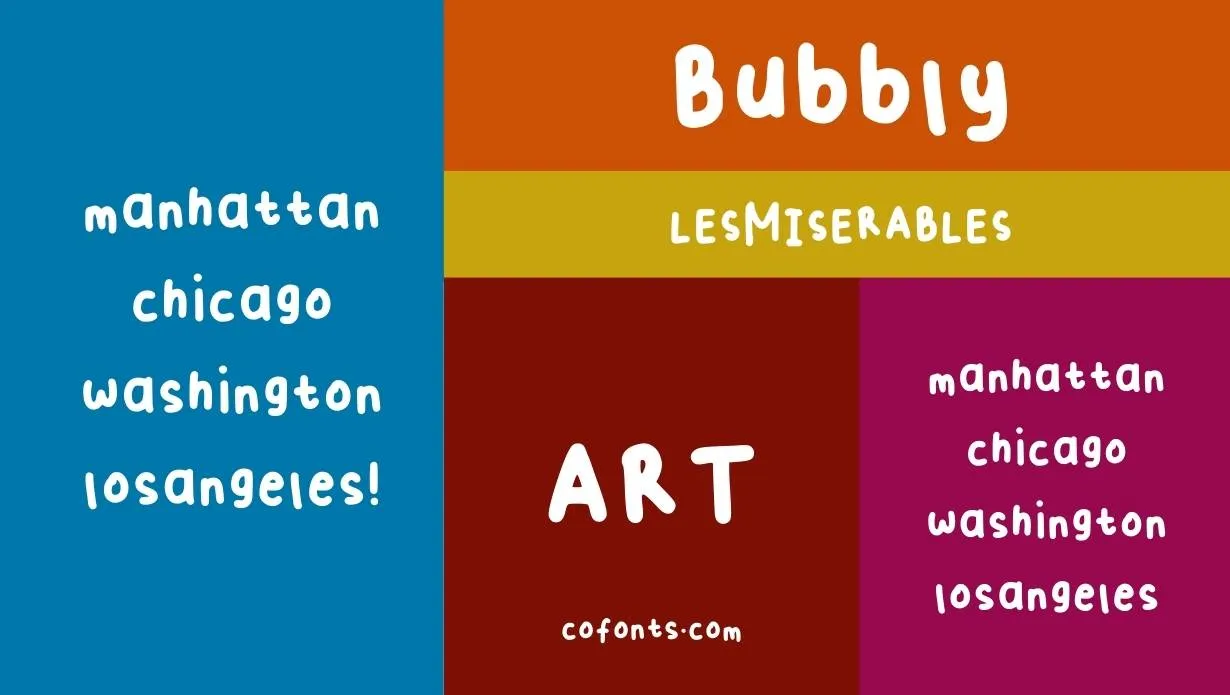 Bubbly Font Free Download style variations