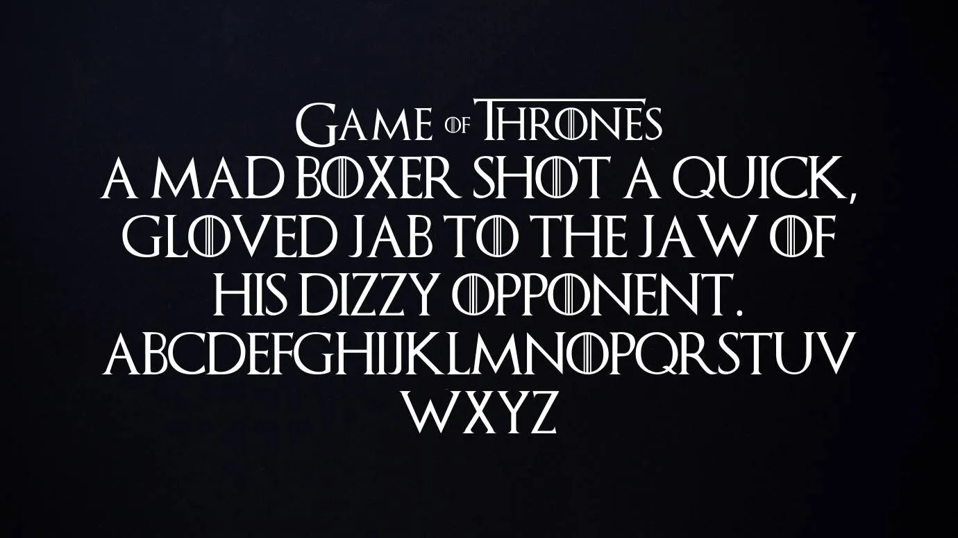 Game of Thrones Font style variations