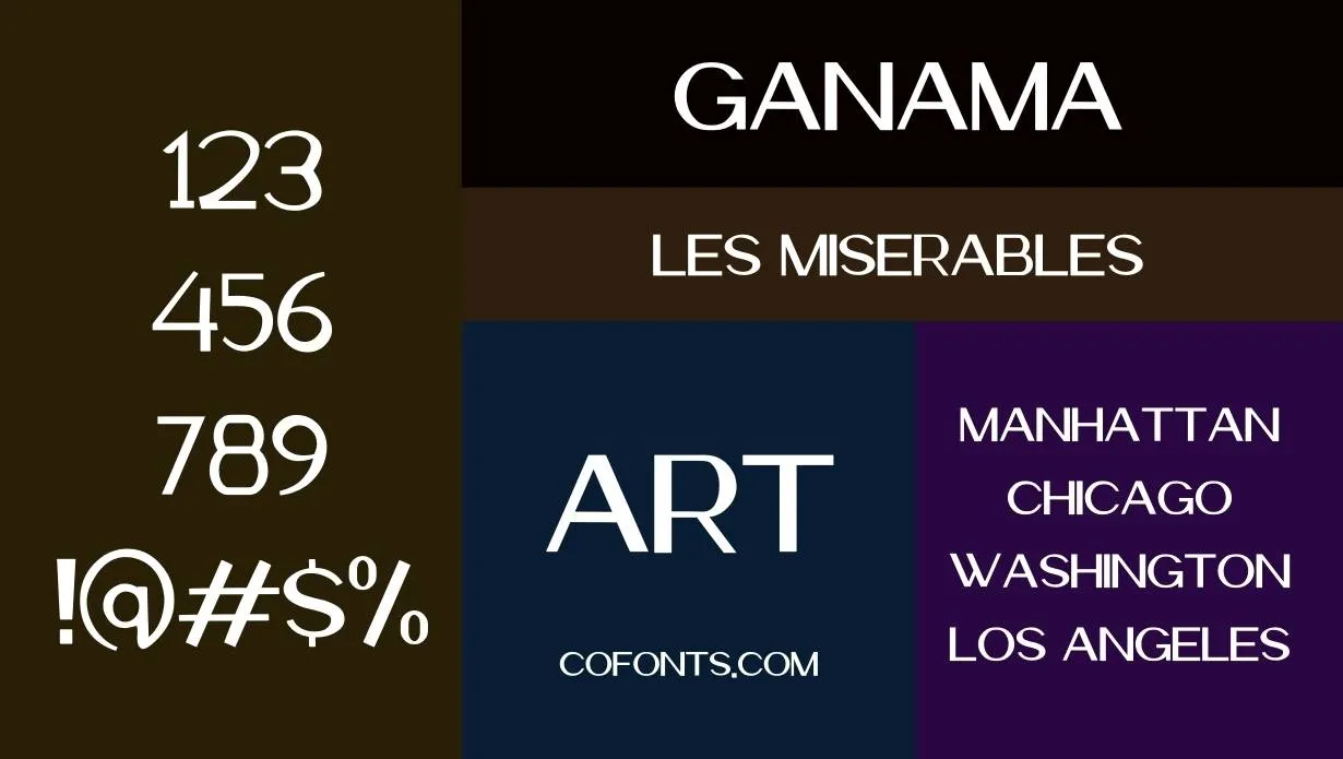 Ganama Font Free Download style variations