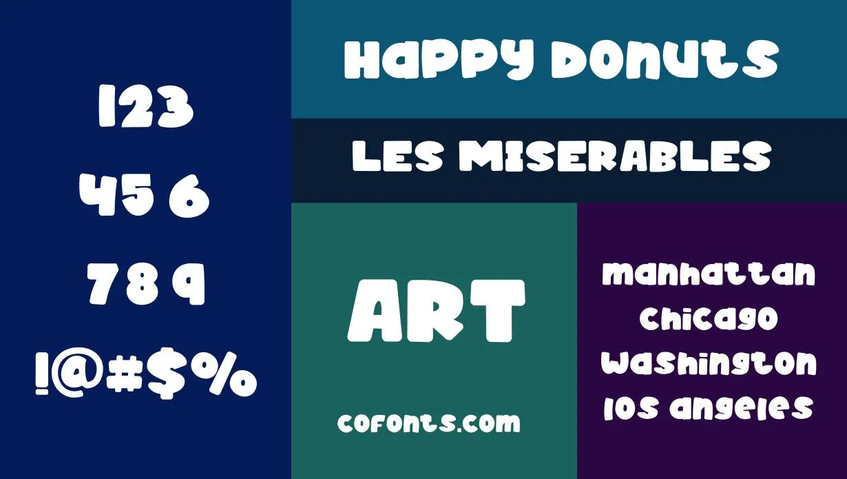 Happy Donuts Font Free Download style variations