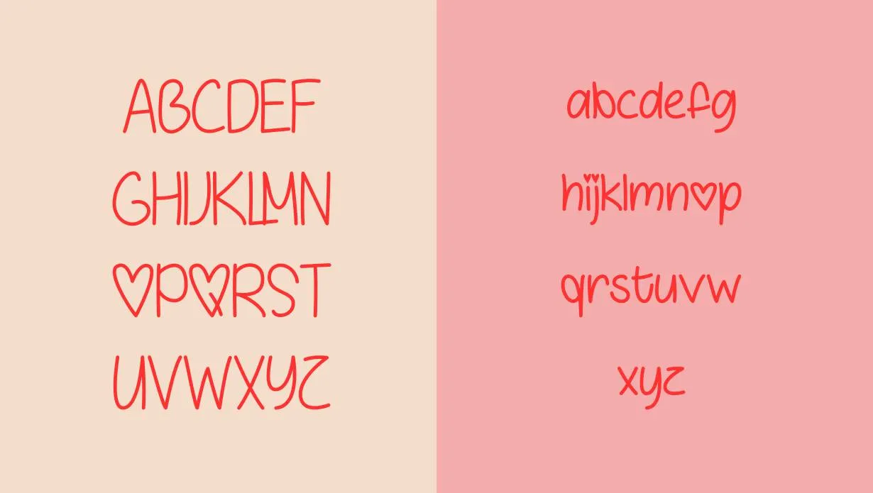 Love and Sunshine Font Free Download style variations