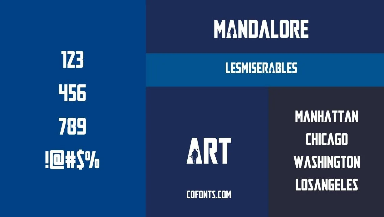Mandalore Font Free Download style variations