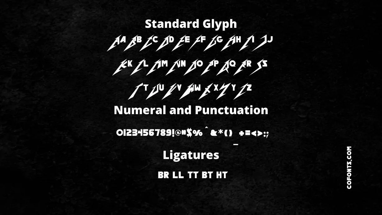 Metallica Font Free Download style variations