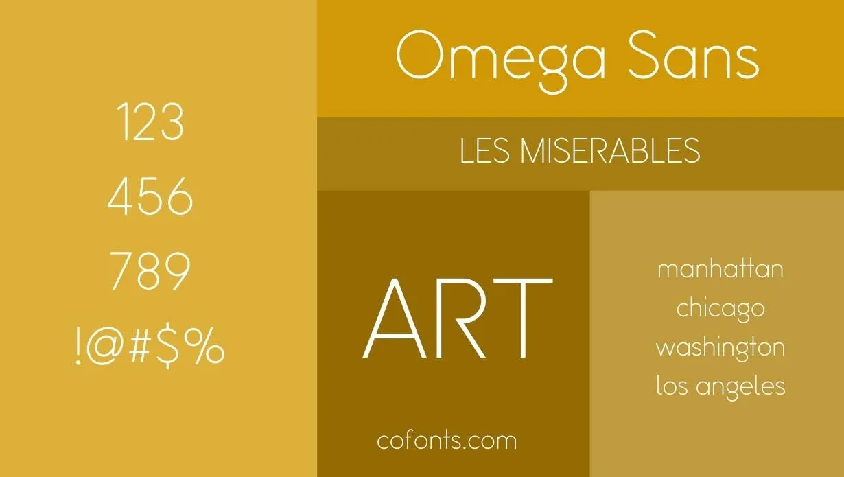 Omega Sans Font Free Download style variations