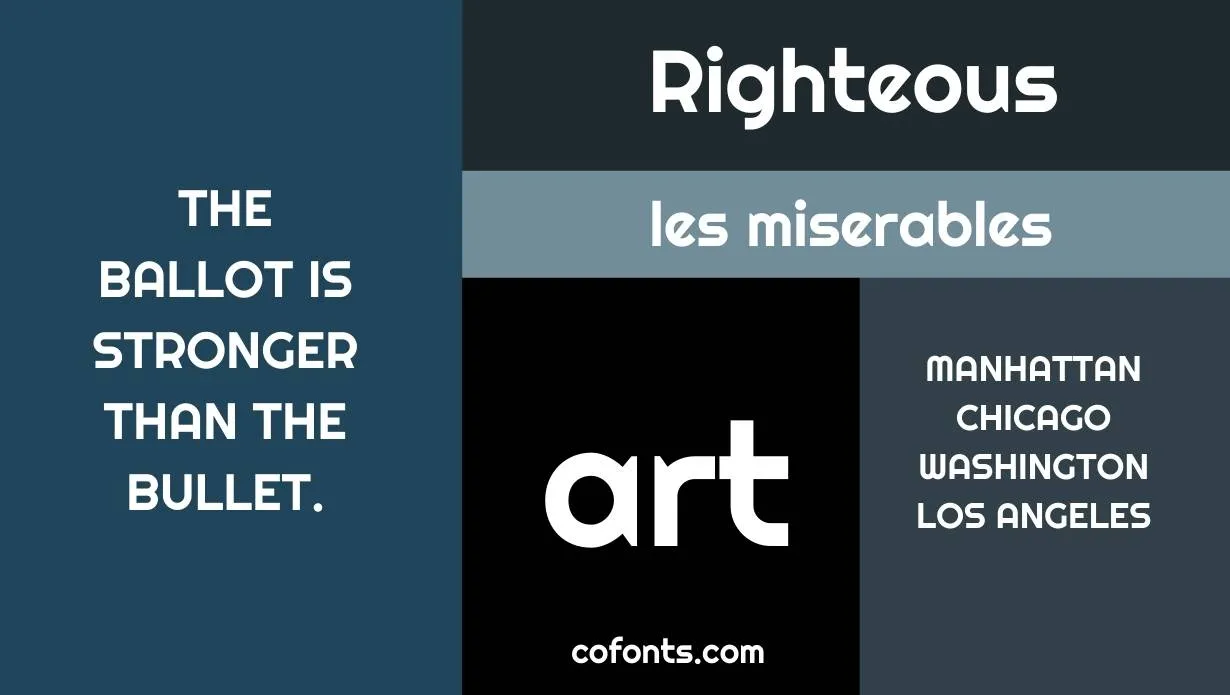 Righteous Font Free Download style variations