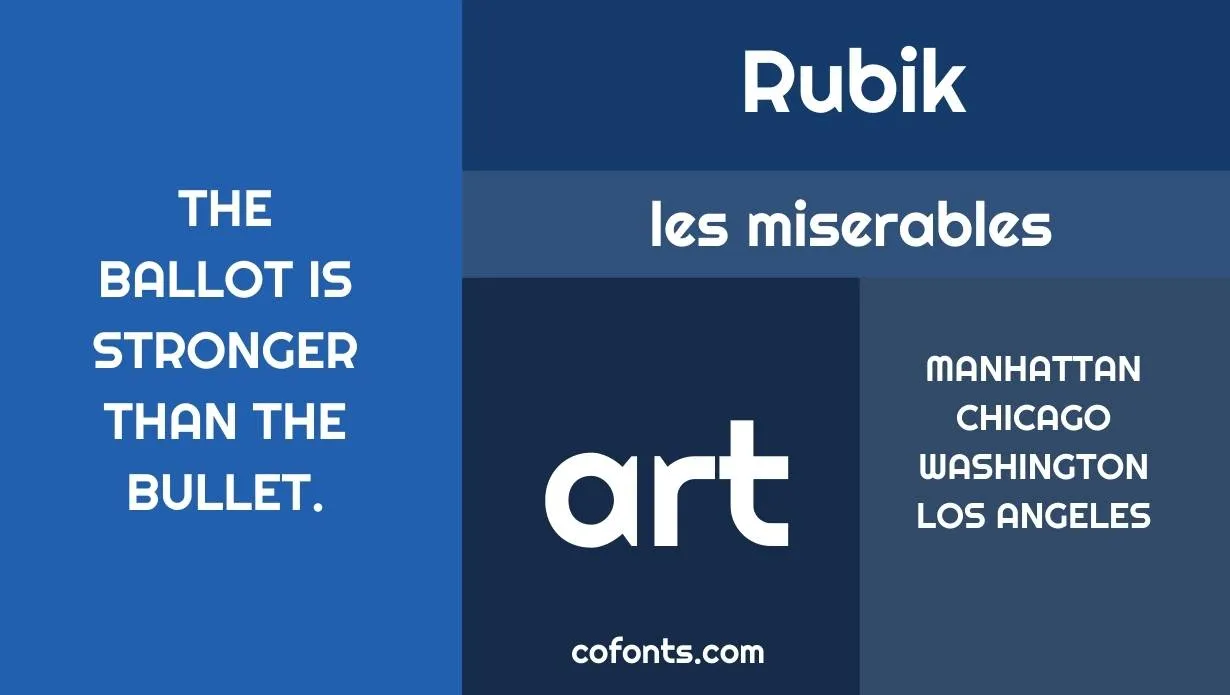 Rubik Font Free Download style variations