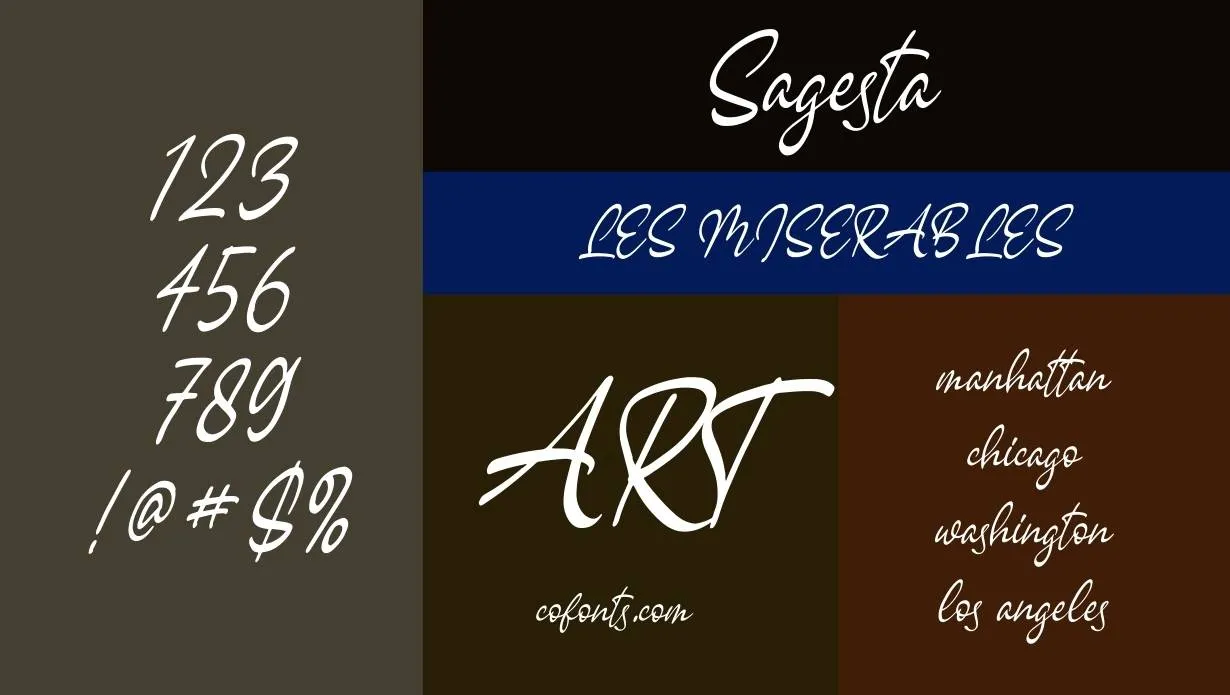 Sagesta Font Free Download style variations