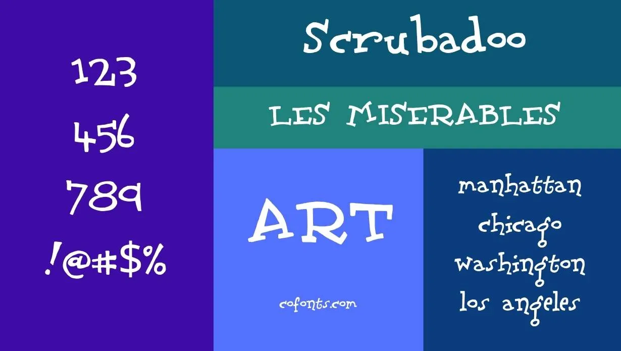 Scrubadoo Font Free Download style variations