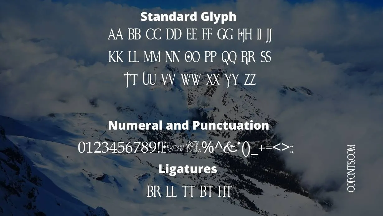 Snow White Font Free Download style variations