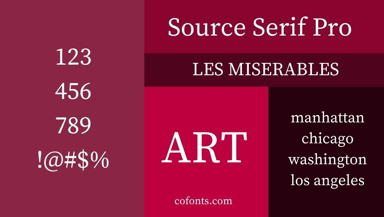 Source Serif Pro Font Free Download style variations