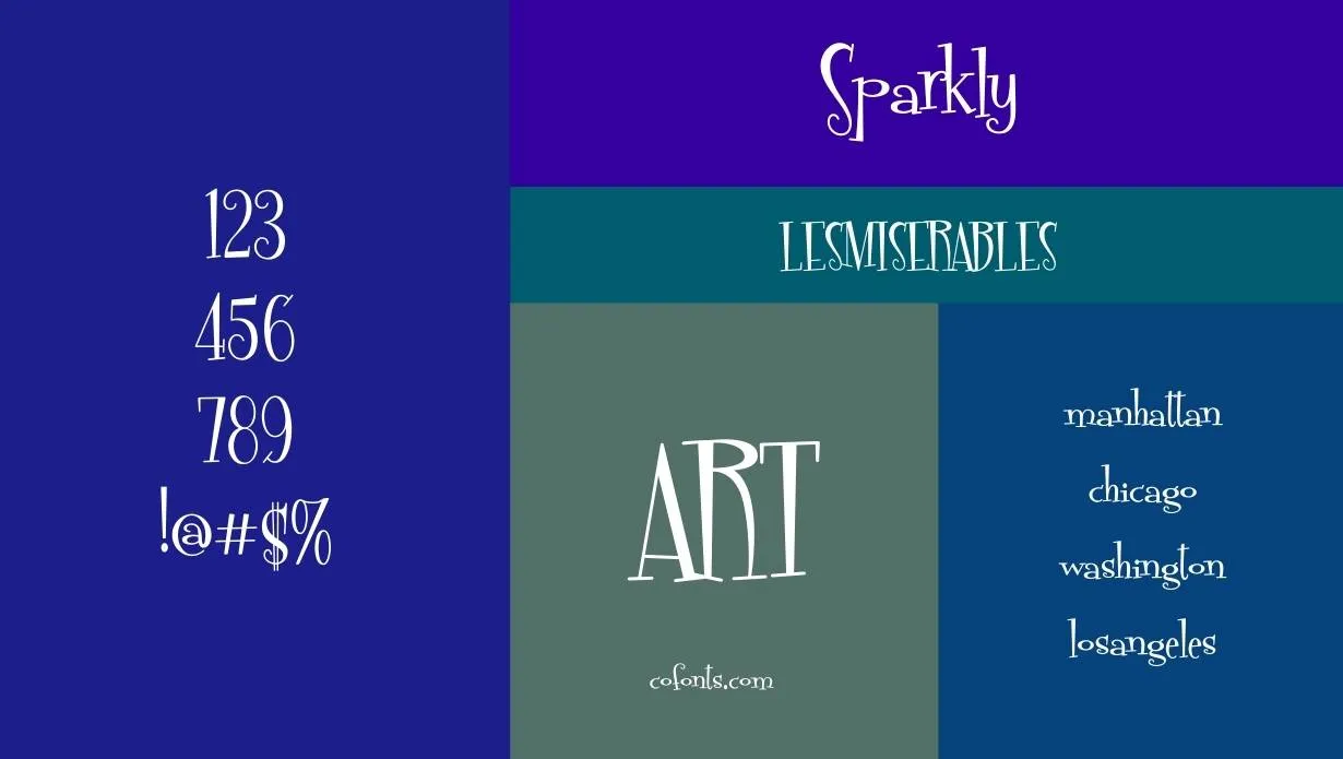 Sparkly Font Free Download style variations