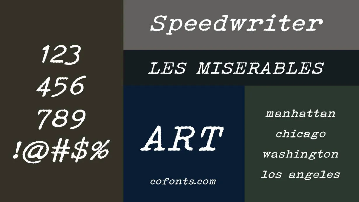 Speedwriter Font Free Download style variations