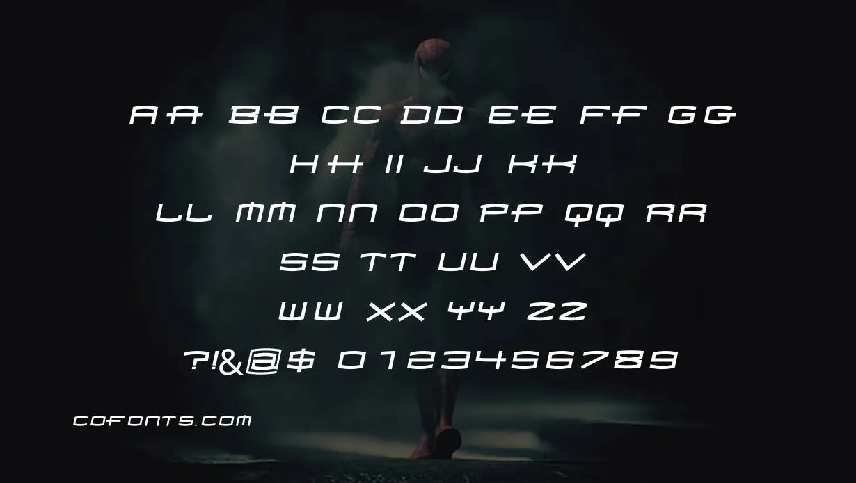 Spiderman Font Free Download style variations