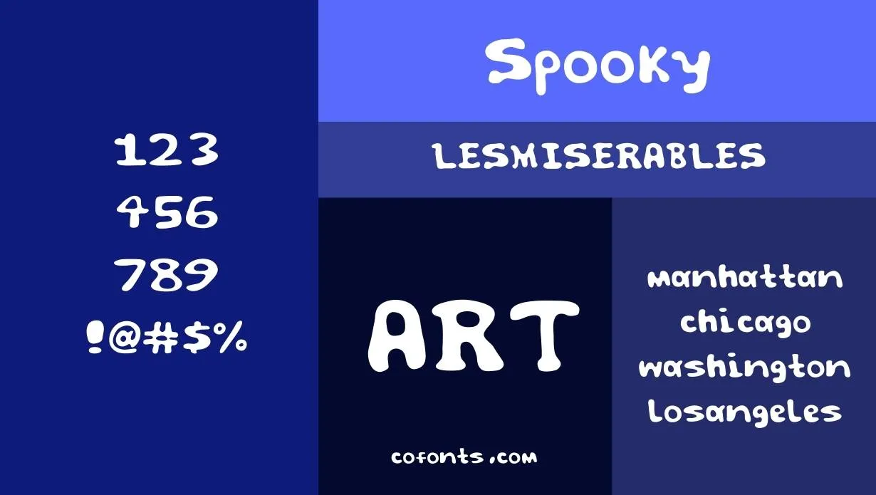 Spooky Font Free Download style variations