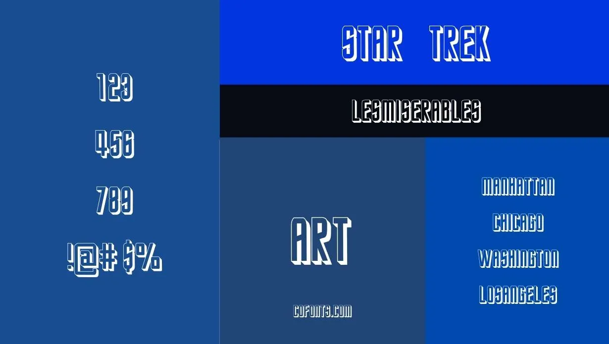 Star Trek Font Free Download style variations
