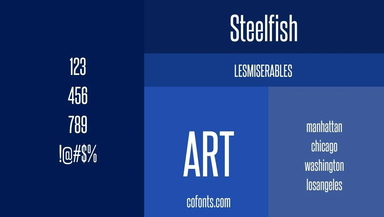 Steelfish Font Free Download style variations