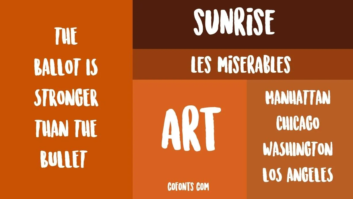 Sunrise International Font Free Download style variations