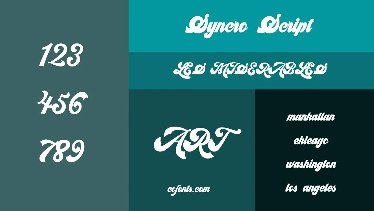 Syncro Script Font Free Download style variations