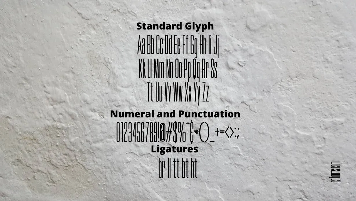 Tall Skinny Condensed Font Free Download style variations