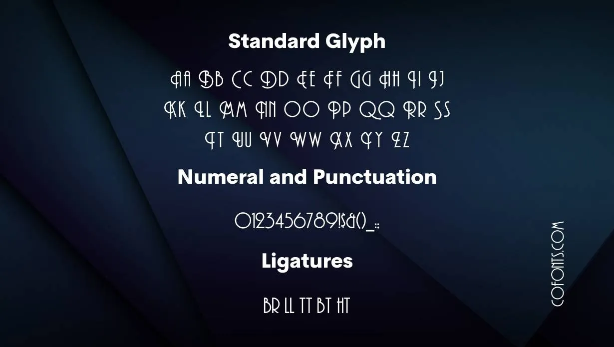 The Great Gatsby Font Free Download style variations