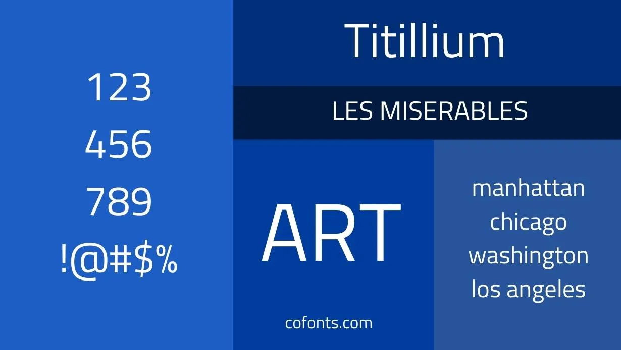 Titillium Font style variations