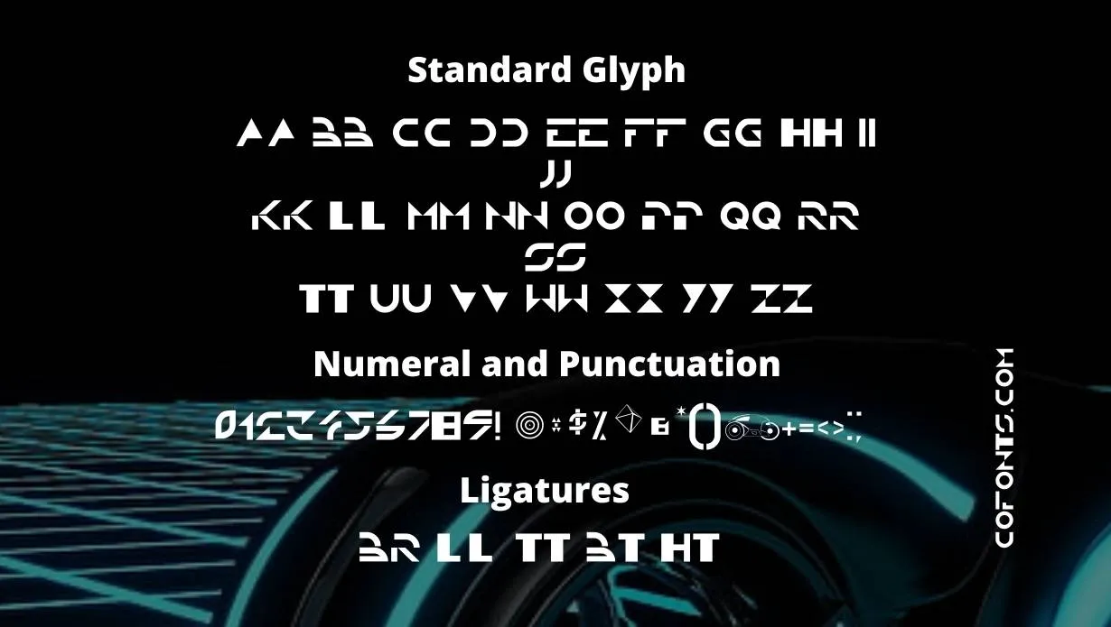 Tron Font Free Download style variations
