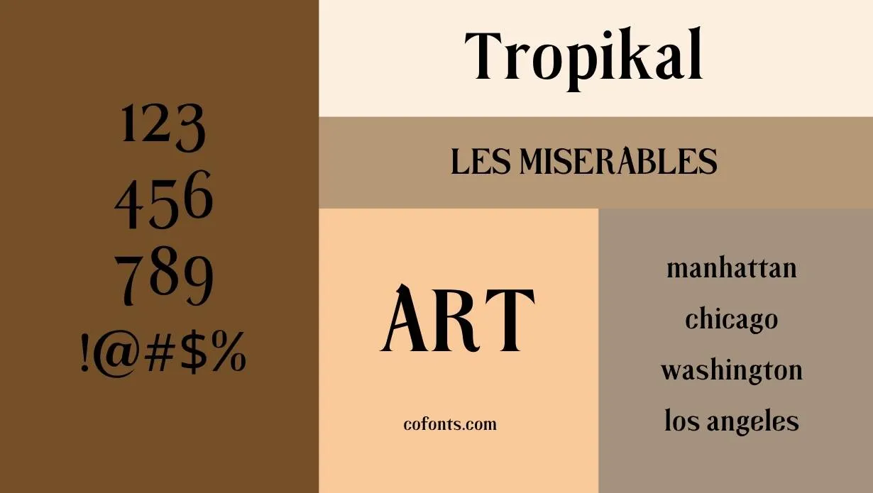 Tropikal Font Free Download style variations