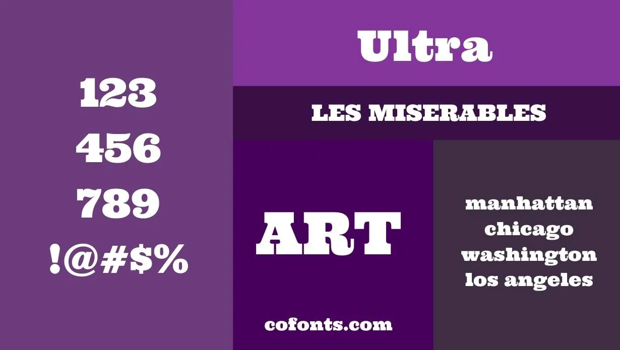 Ultra Font Free Download style variations